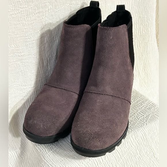 ❄️🌸Sorel Joan of Arctic Wedge II Chelsea boots in Purple Sage suede 🌸❄️ - Picture 6 of 9